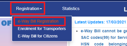 e way bill registration