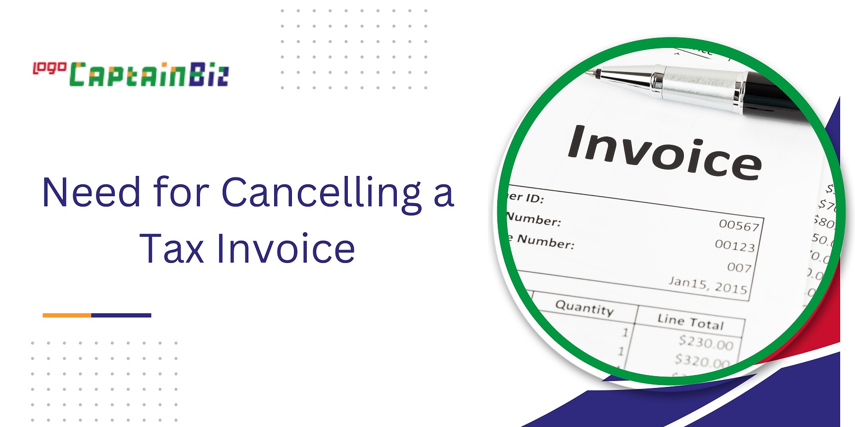 captainbiz need for cancelling a tax invoice