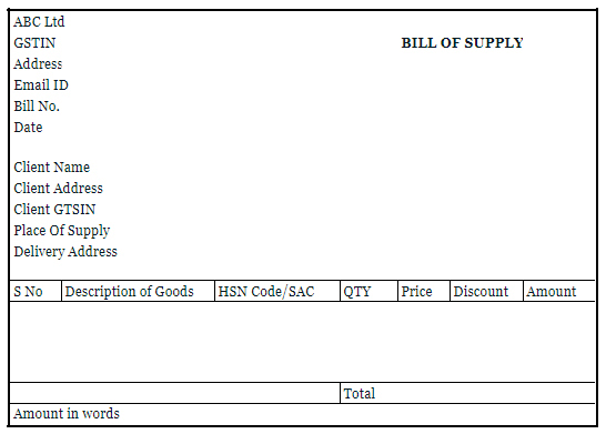 captainbiz bill of supply sample