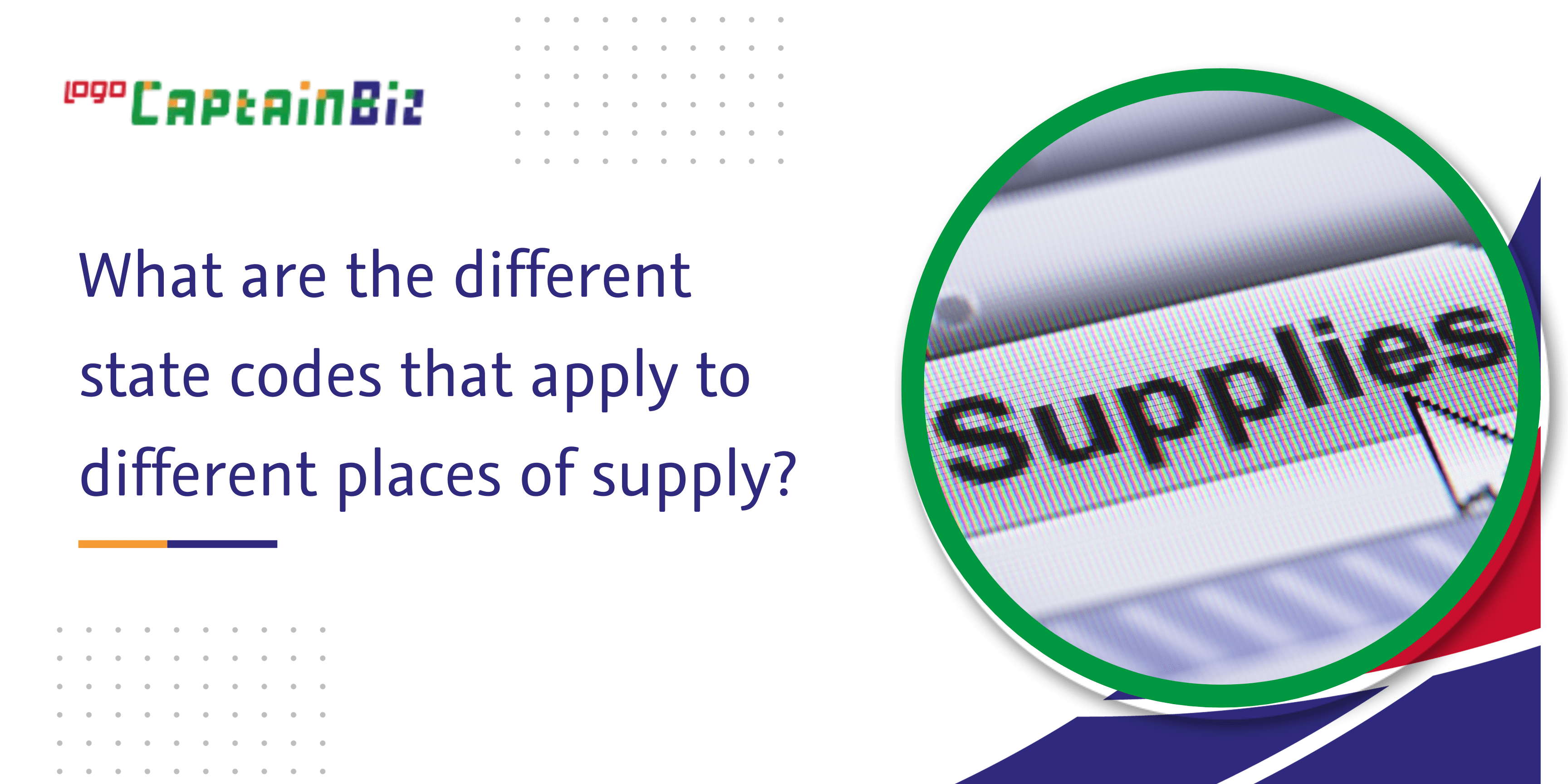 What are the different state codes that apply to different places of supply?