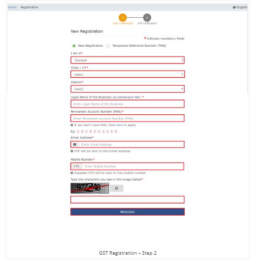 CaptainBiz: GST Registration Step-2