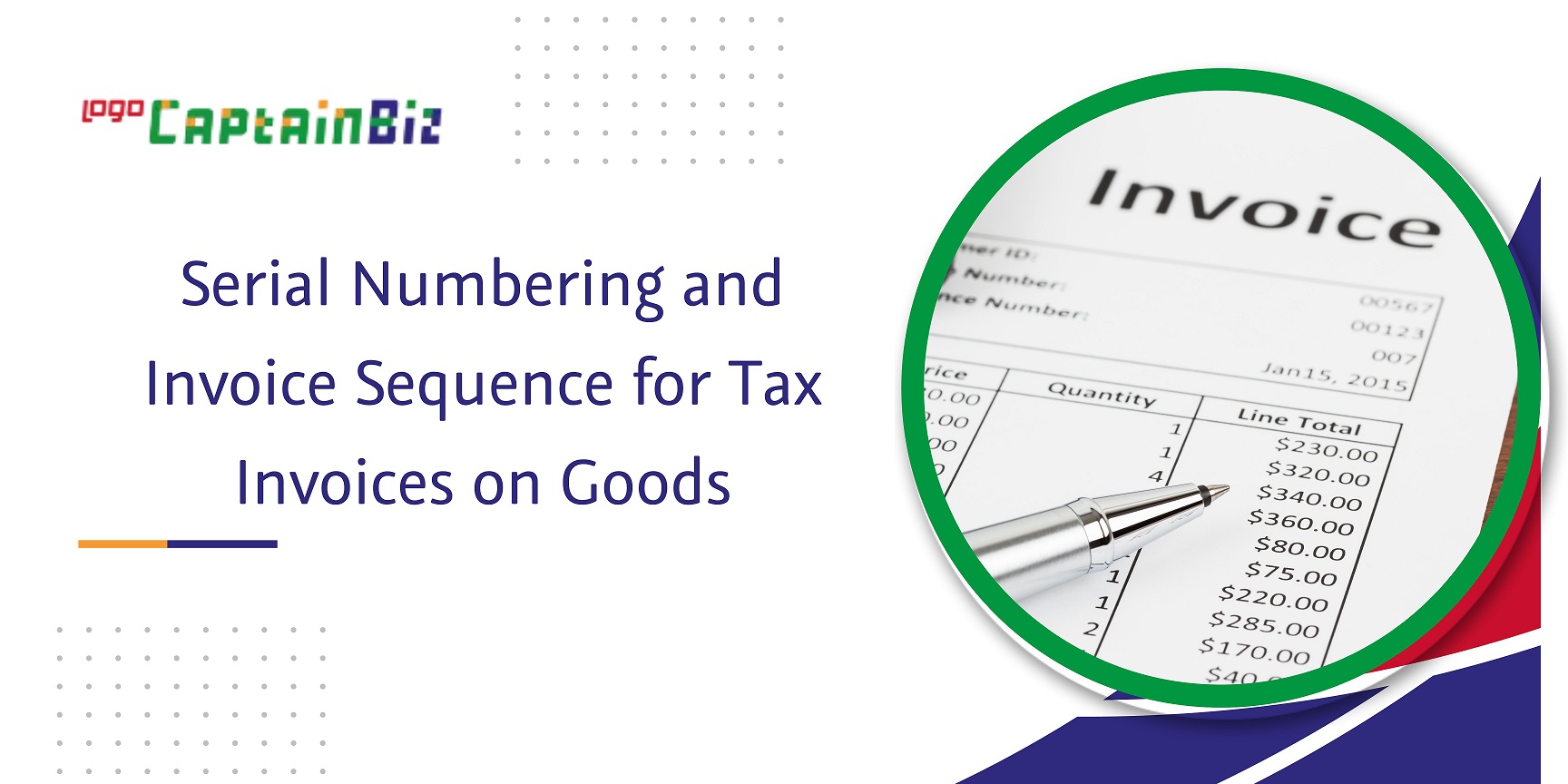serial numbering and invoice sequence for tax invoices on goods