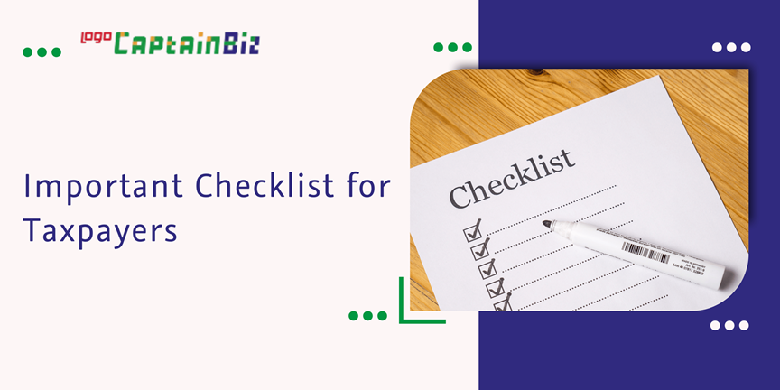 Read more about the article Important Checklist for Taxpayers