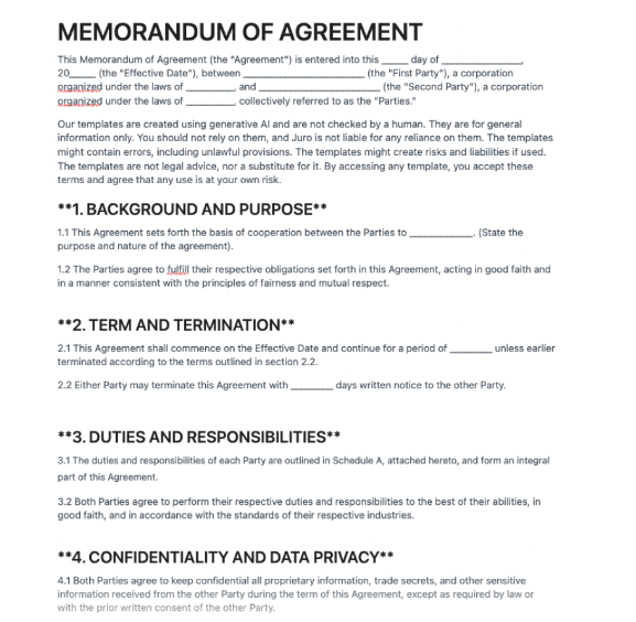 captainbiz memorandum of agreement