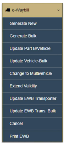 captainbiz options under e waybill