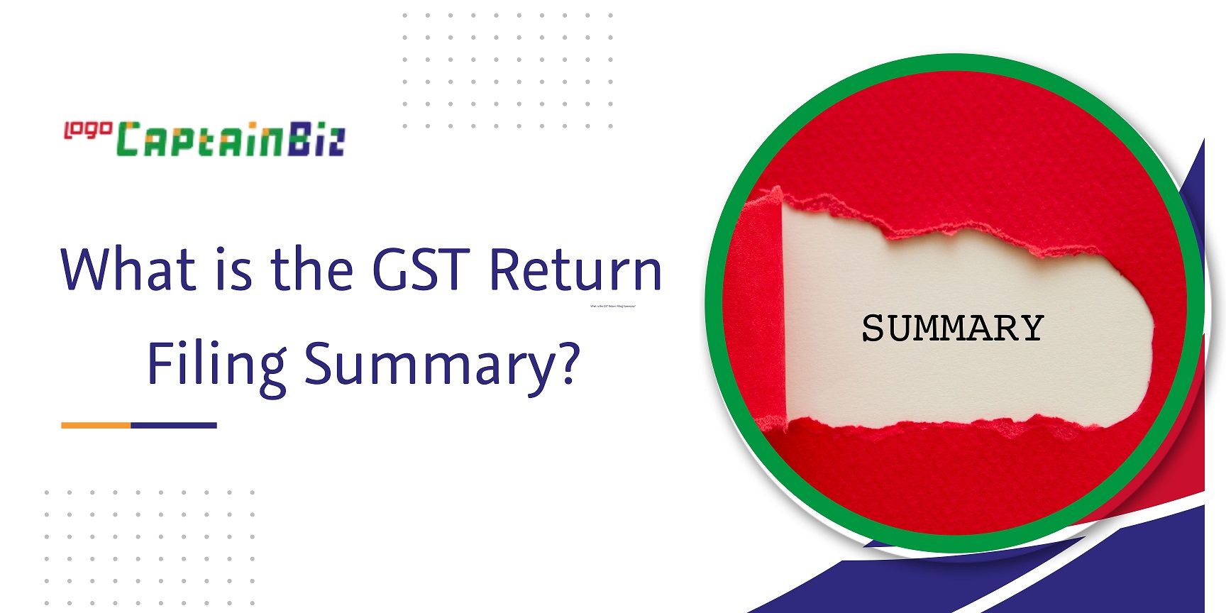 CapatainBiz: what is the gst return filing summary
