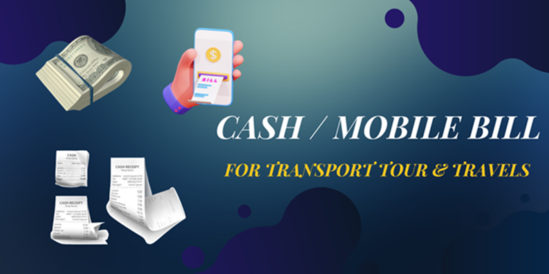 captainbiz cash mobile bill for transport tour and travels