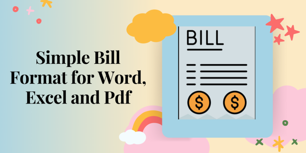captainbiz simple bill format for word excel and pdf