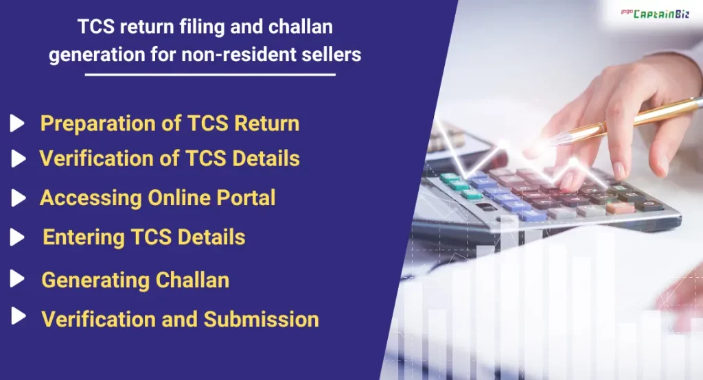 captainbiz tcs return filing and challan generation for non resident sellers