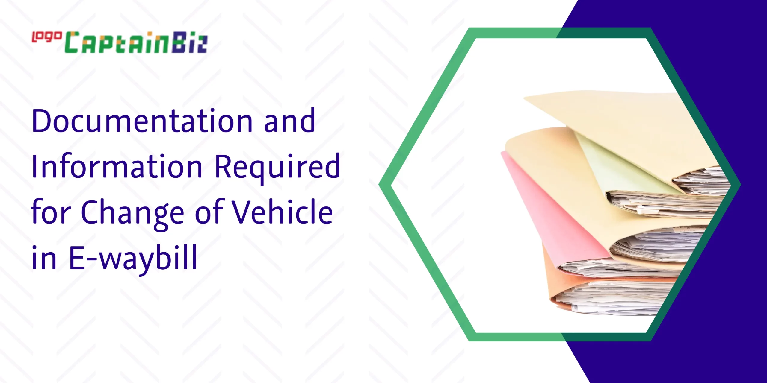 CaptainBiz: documentation and information required for change of vehicle in e-waybill