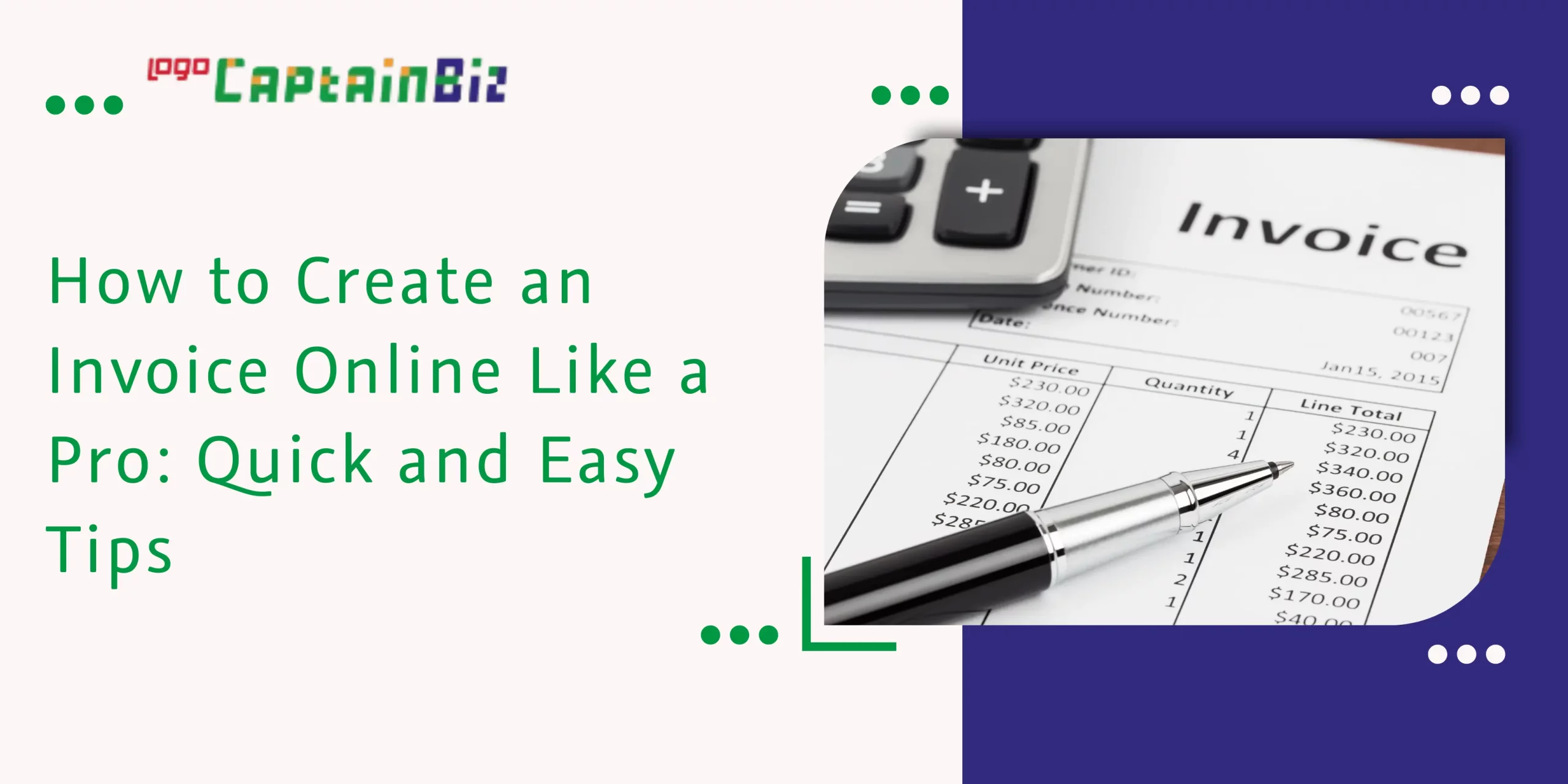 CaptainBiz: how to create an invoice online like a pro: quick and easy tips