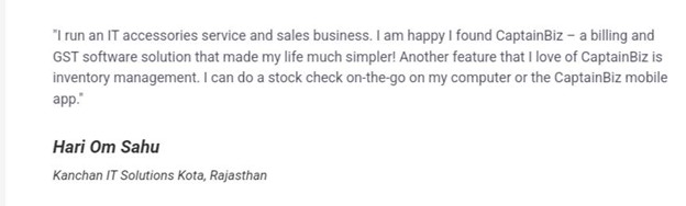 CaptainBiz: Customer Review-1