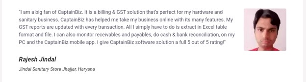 CaptainBiz: Customer Review-3