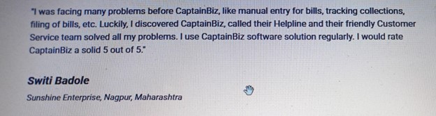 CaptainBiz: Customer Testimonial-1
