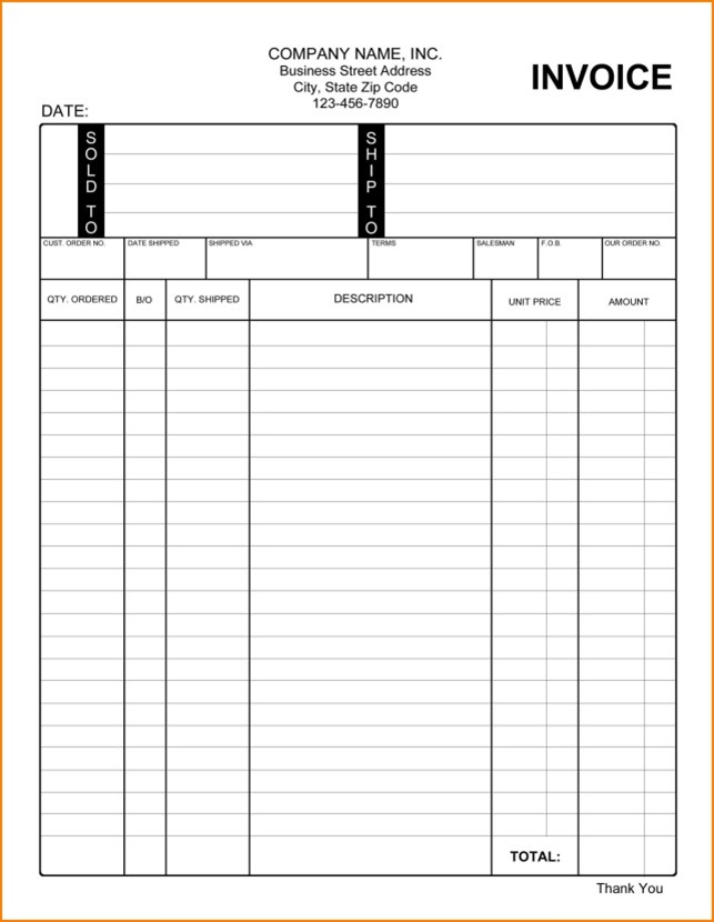 Bill Book Format in PDF