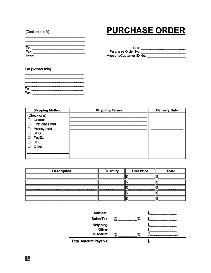 Purchase Order Format